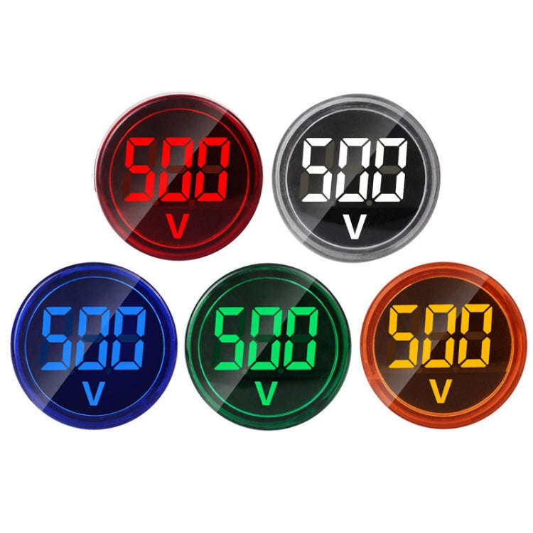 2 PCS DC Voltage Signal Indicator 22mm Round 6-100V Universal Voltmeter(ST16VD-02 White)