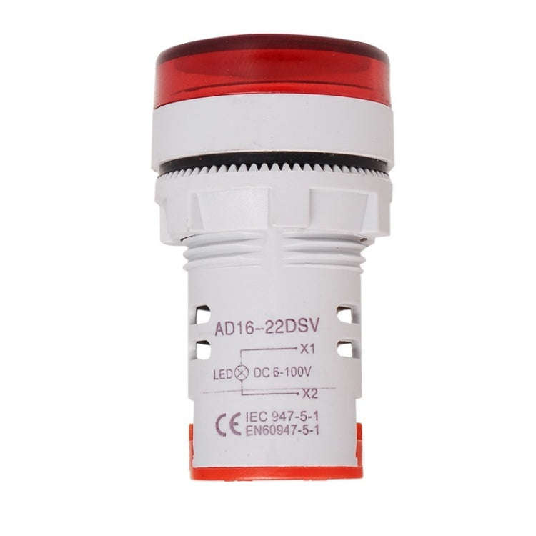 2 PCS DC Voltage Signal Indicator 22mm Round 6-100V Universal Voltmeter(ST16VD-02 White)