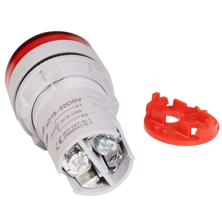 2 PCS DC Voltage Signal Indicator 22mm Round 6-100V Universal Voltmeter(ST16VD-02 White)
