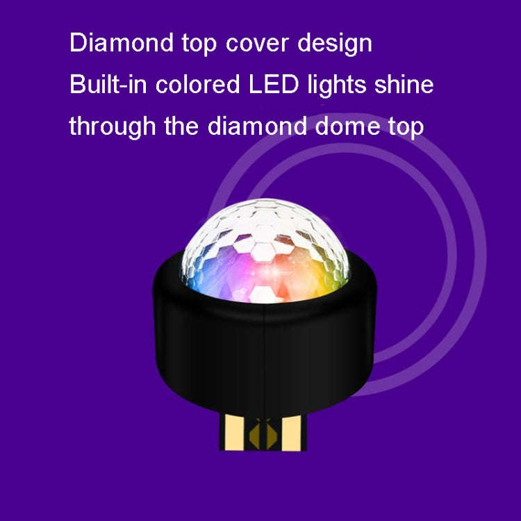 10 PCS Mini Rhythm Stage Lamp Car Colorful USB Atmosphere Light(D1)