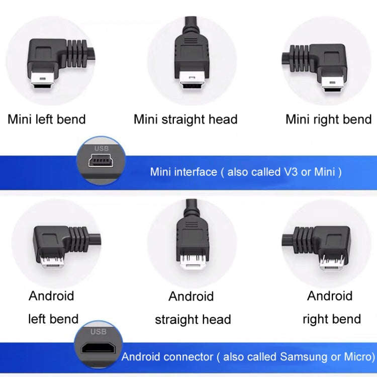 USB Car Charge 12V To 5V Navigation Instrument Reduction Line(Android Straight Head)