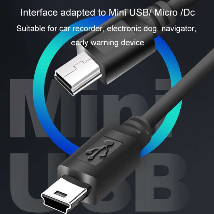 USB Car Charge 12V To 5V Navigation Instrument Reduction Line(Mini Right Bend)