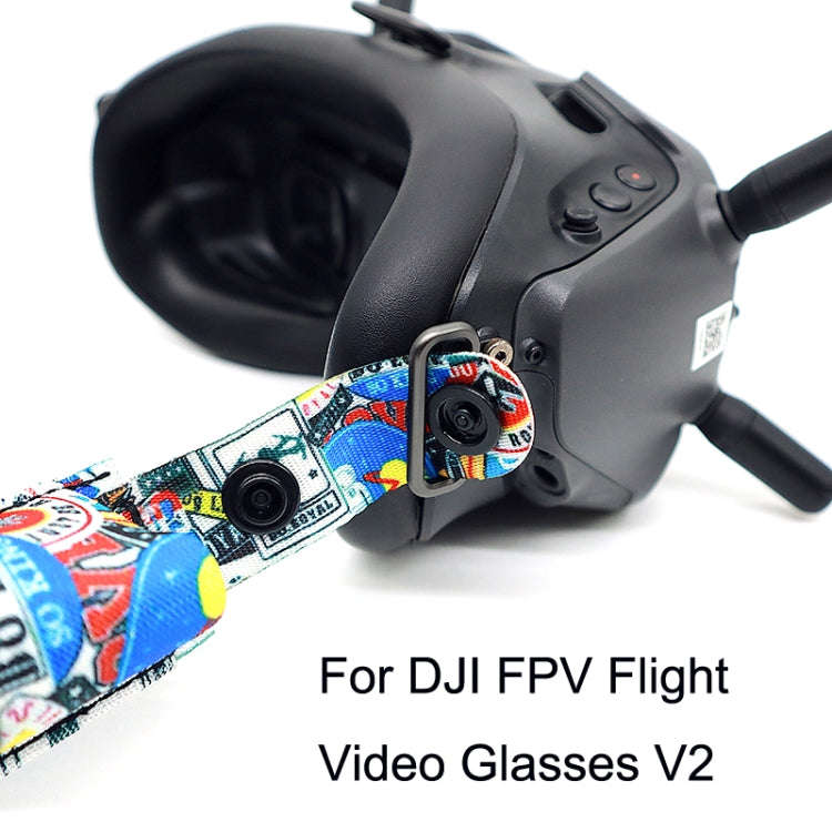 Flight Video Glasses Graffiti Color Headband Fixed Strap For DJI FPV Goggles V2 Strap + Power Lin...