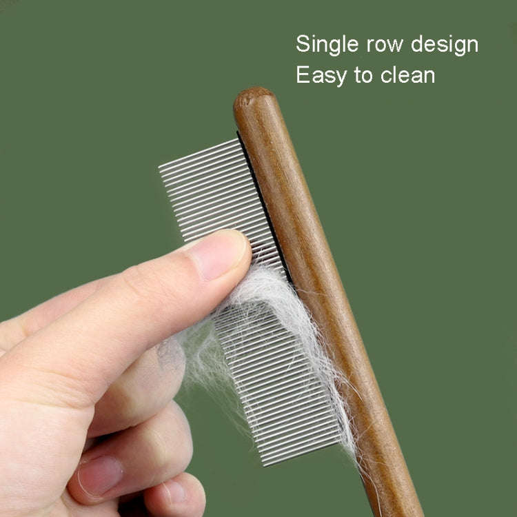 Cat Dog Solid Wood Comb For Removing Floating Hair Pet Cleaning Grooming Flea Comb(F)