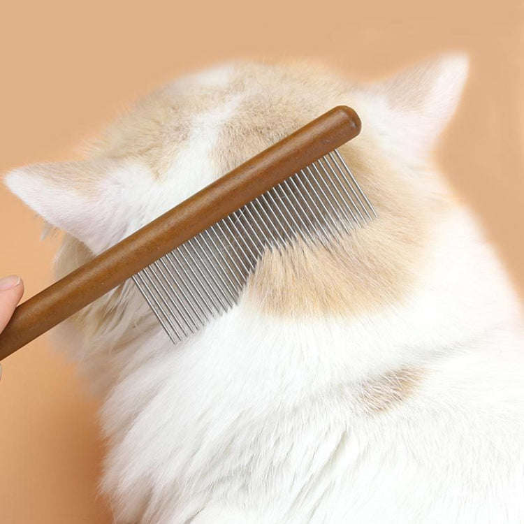 Cat Dog Solid Wood Comb For Removing Floating Hair Pet Cleaning Grooming Flea Comb(F)