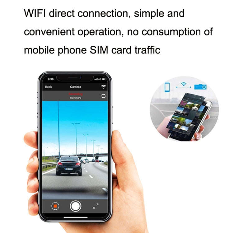 KG210 1080P WIFI Hidden HD Voice Prompt Car Recorder, Style: Dual Lens