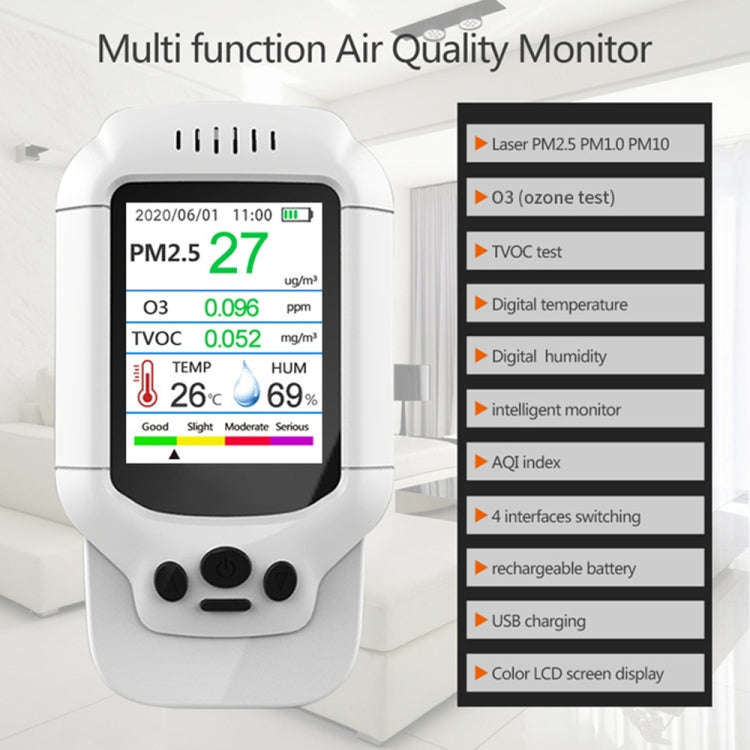 DM502 Formaldehyde TVOC Detector PM2.5 Dust Tester