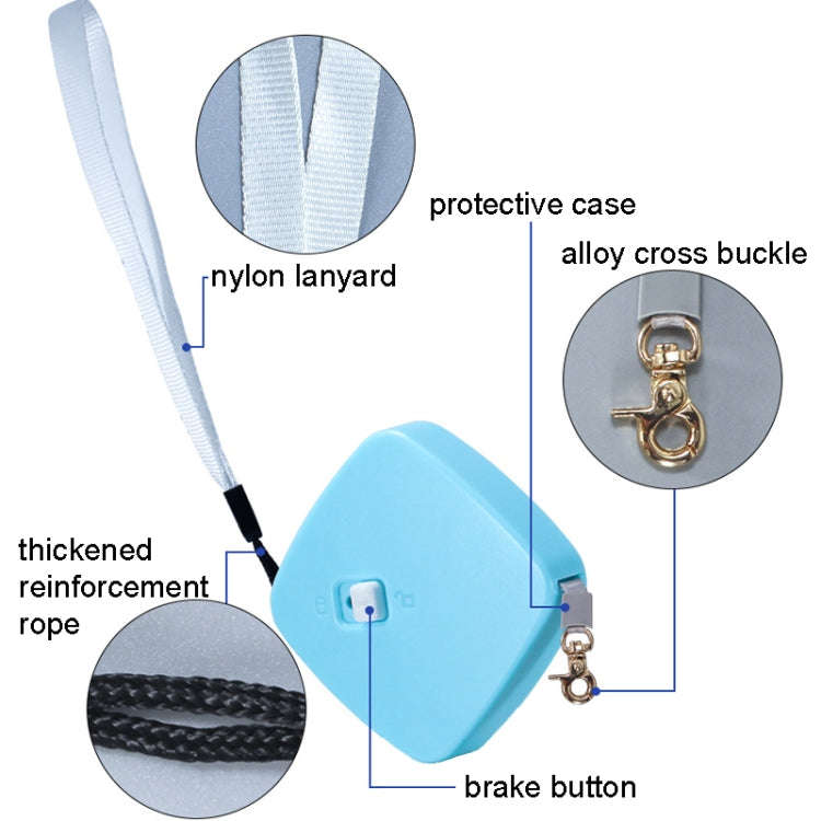 Automatic Telescopic Dog Traction Rope Small Pet Retractor(Round White)