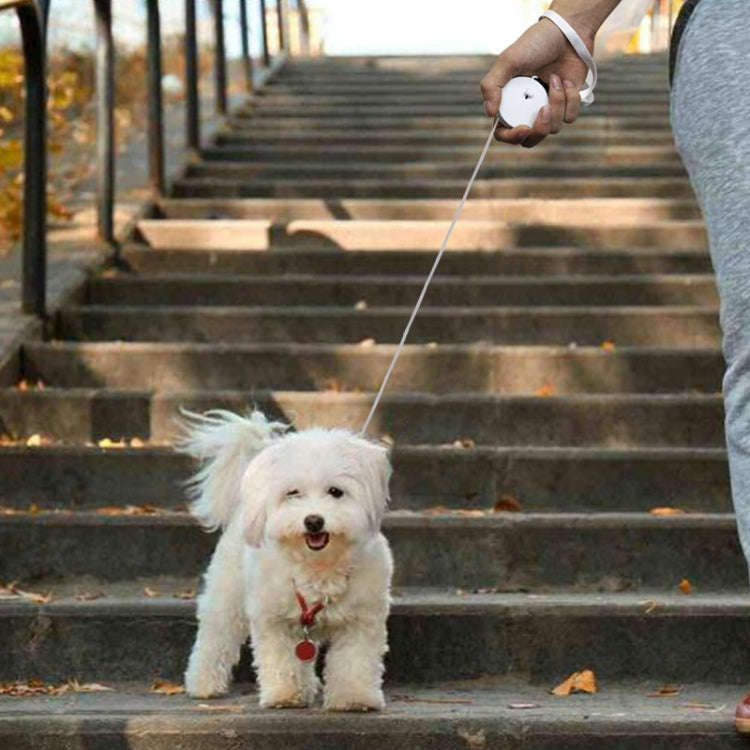 Automatic Telescopic Dog Traction Rope Small Pet Retractor(Square White)