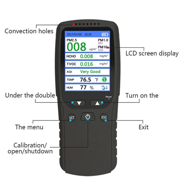 DM106A Indoor Haze Dust Formaldehyde Air Quality Detector