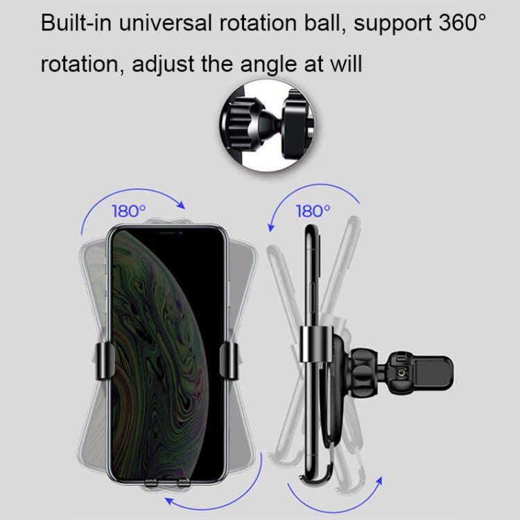 Universal Metal Gravity Car Phone Holder(Silver)