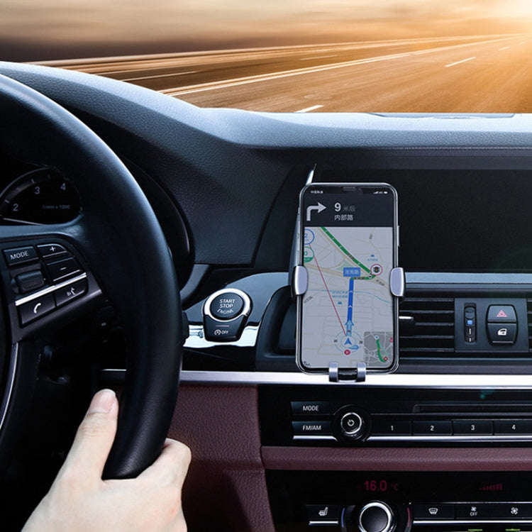 Universal Metal Gravity Car Phone Holder(Silver)