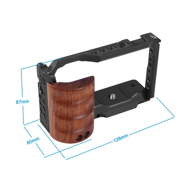 Alloy Rabbit Cage With Wooden Handle for Sony ZV-E10 Camera(Black)