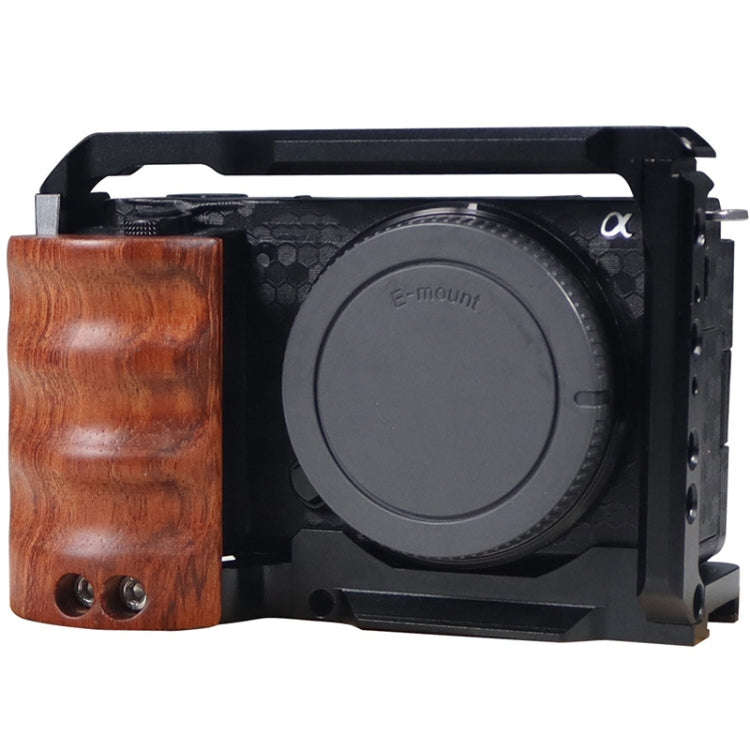 Alloy Rabbit Cage With Wooden Handle for Sony ZV-E10 Camera(Black)