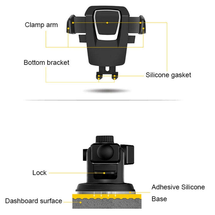 Multifunctional Telescopic Car Phone Holder(Gold)