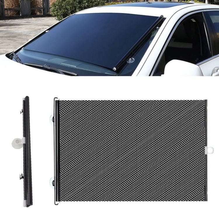 Suction Cup Car Shade Curtain Window Telescopic Roller Blind, Size: 40x125cm Black Mesh