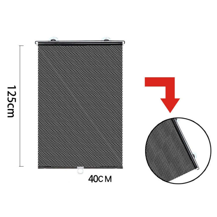 Suction Cup Car Shade Curtain Window Telescopic Roller Blind, Size: 40x125cm Black Mesh