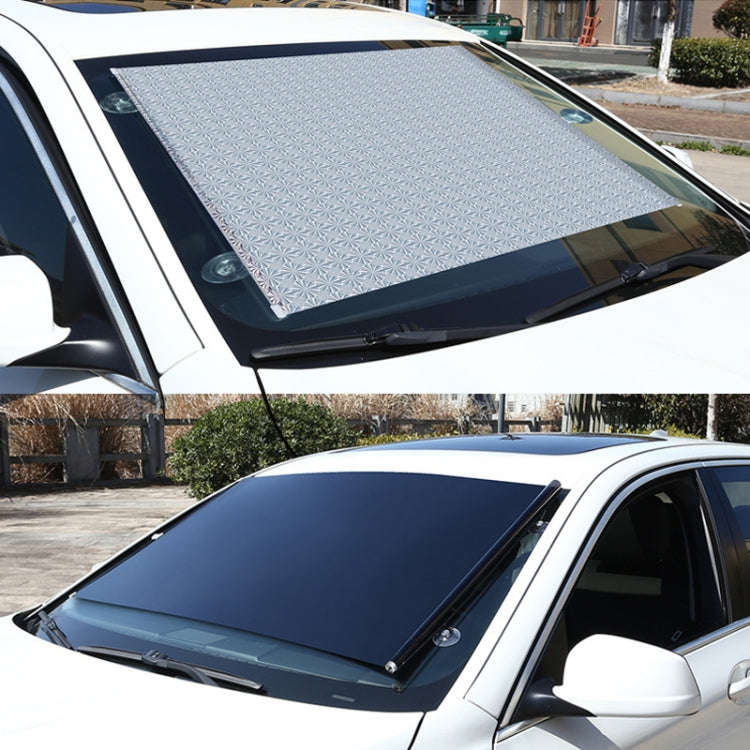 Suction Cup Car Shade Curtain Window Telescopic Roller Blind, Size: 40x60cm Silver Lyser