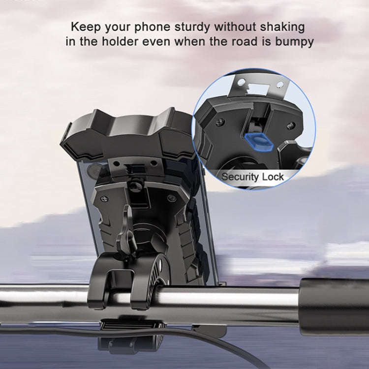 L101+M011 Outdoor Cycling Mechanical Locking Phone Holder(Blue)