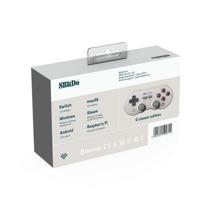 8Bitdo SN30ProG Vibration Burst Somatosensory Wireless Bluetooth Gamepad For Switch(Light Gray)