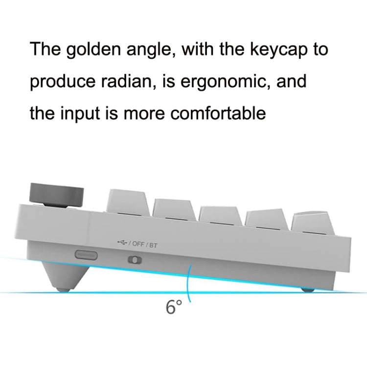Ajazz K620T 62 Keys Bluetooth Wireless Dual Mode Mechanical Keyboard, Style: Blue Shaft (White)