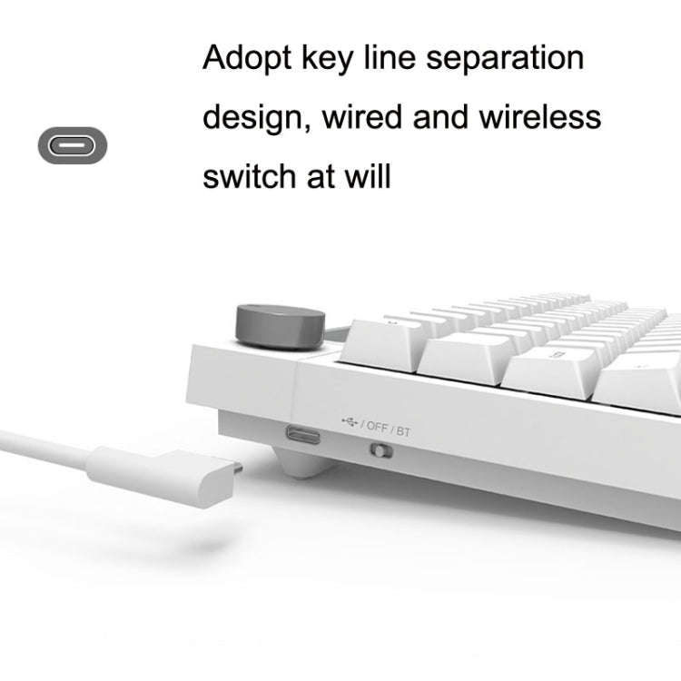 Ajazz K620T 62 Keys Bluetooth Wireless Dual Mode Mechanical Keyboard, Style: Pink Shaft (White)