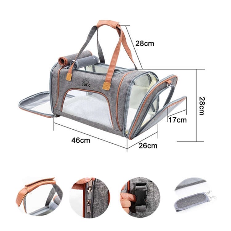 LDLC QS-012 Pet Outing Portable Breathable Foldable Tote Bag(Dark Gray)