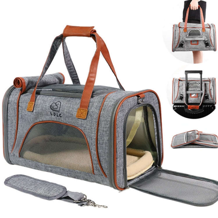 LDLC QS-012 Pet Outing Portable Breathable Foldable Tote Bag(Dark Gray)