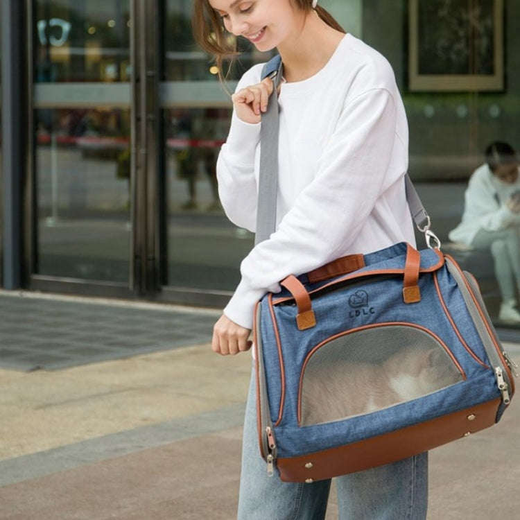 LDLC QS-012 Pet Outing Portable Breathable Foldable Tote Bag(Dark Gray)