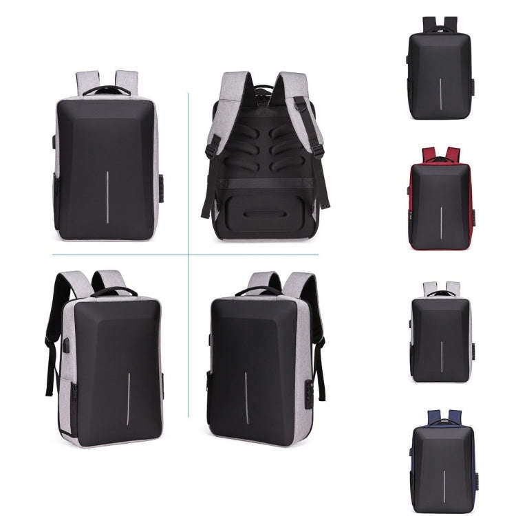 Men Business Shoulder USB External Interface Computer Bag, Color: 8001 Red