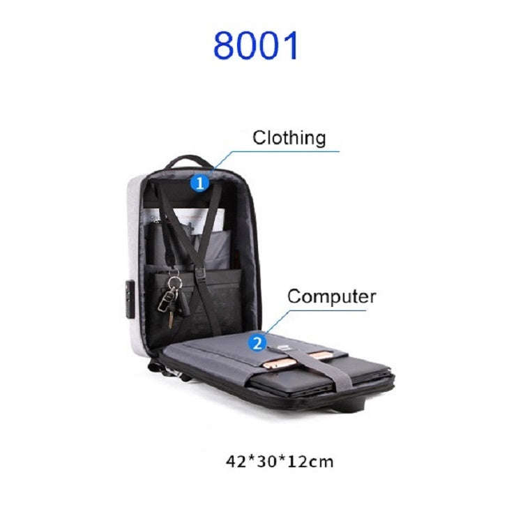 Men Business Shoulder USB External Interface Computer Bag, Color: 8001 Red