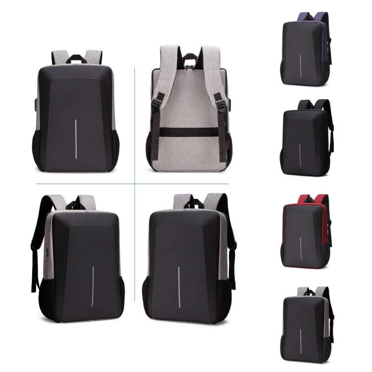 Men Business Shoulder USB External Interface Computer Bag, Color: 8001-J Black