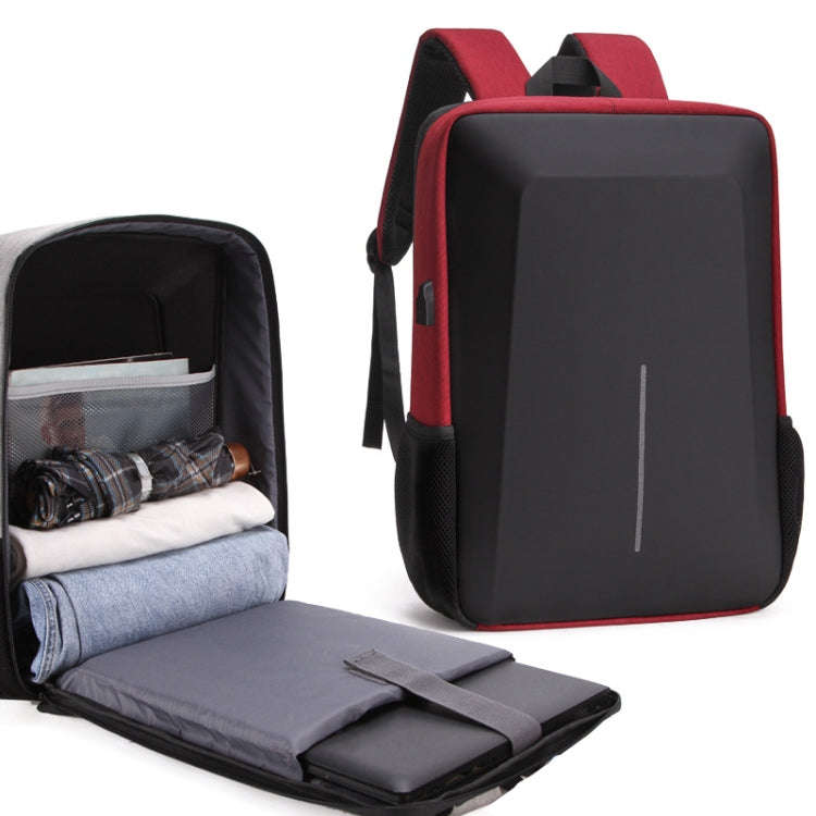 Men Business Shoulder USB External Interface Computer Bag, Color: 8001-J Red
