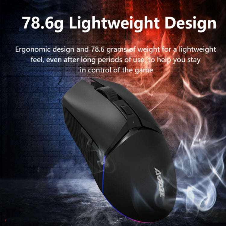 Ajazz I309Pro 1600 DPI 8 Keys Dual Mode Gaming Wireless Bluetooth Mouse(Black)
