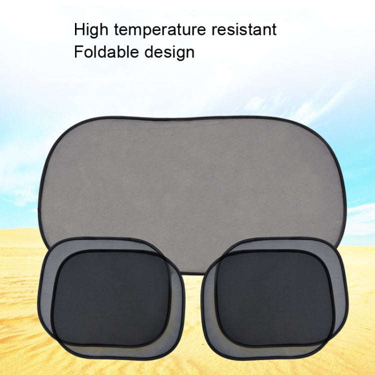 Non-Porous Suction Cup Car Mesh Sunshade(Black Rear Block+Black Side Block x 4)