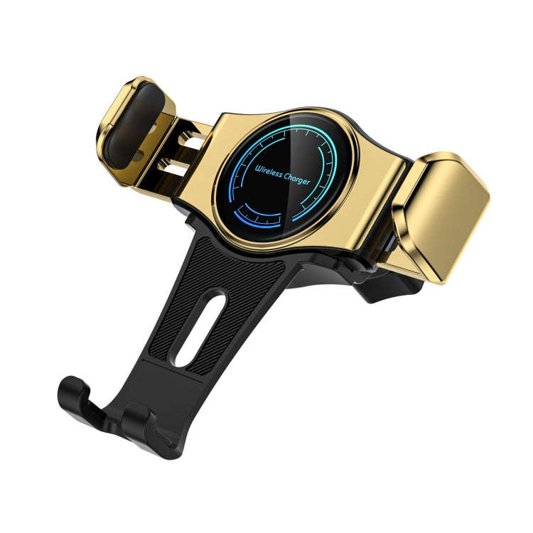 15W Mini Car Wireless Charger Phone Smart Sensing Holder(Gold)