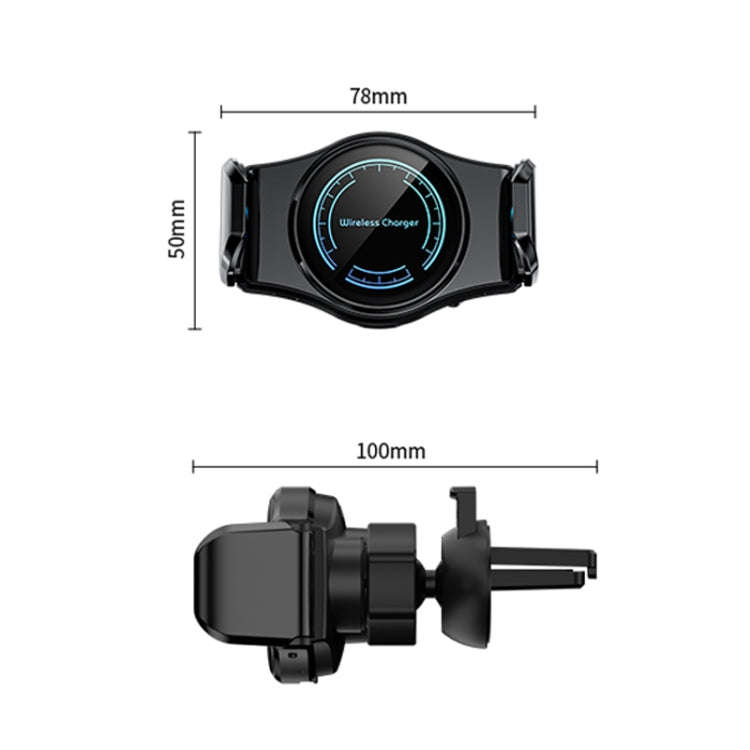 15W Mini Car Wireless Charger Phone Smart Sensing Holder(Gold)