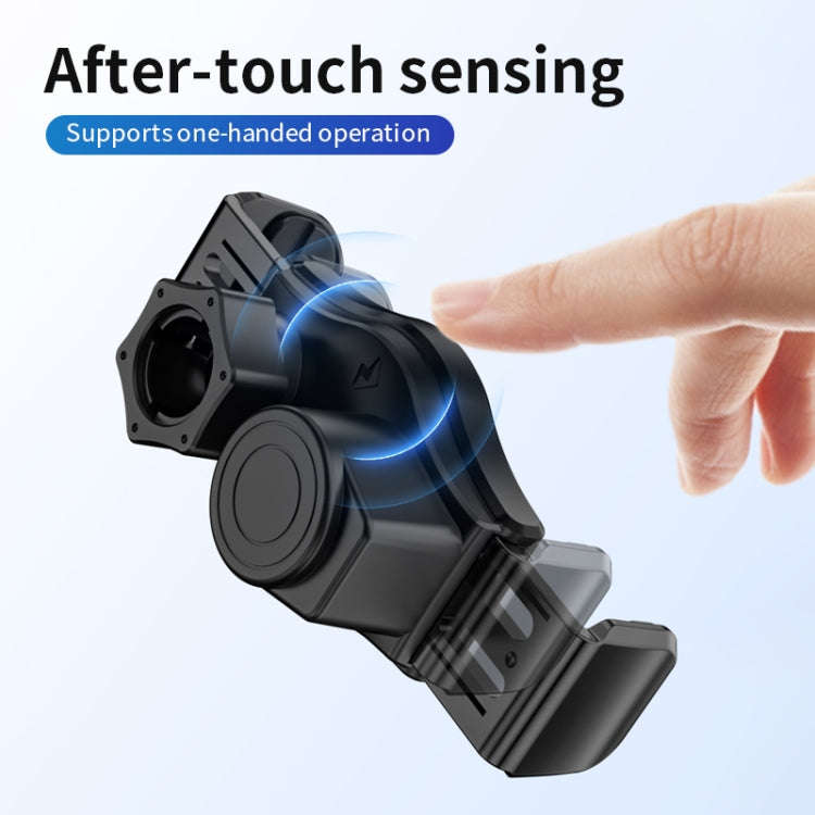 15W Mini Car Wireless Charger Phone Smart Sensing Holder(Silver)