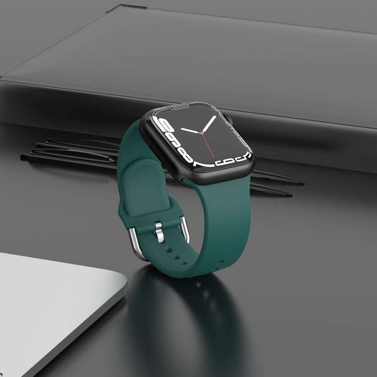 Silicone Solid Color Watch Band For Apple Watch Series 6&SE&5&4 40mm(Olive Green)