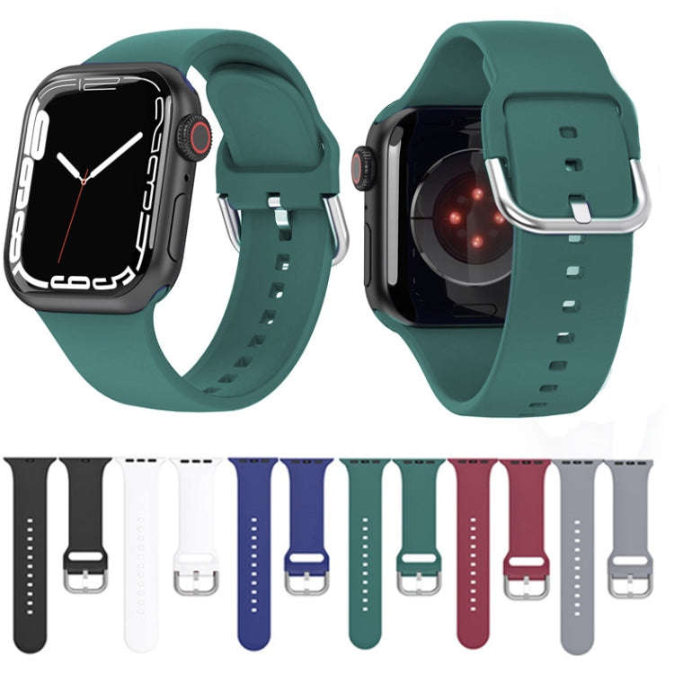 Silicone Solid Color Watch Band For Apple Watch Series 6&SE&5&4 40mm(Olive Green)