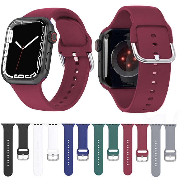 Silicone Solid Color Watch Band For Apple Watch Series 6&SE&5&4 44mm(Navy Blue)