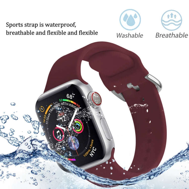 Silicone Solid Color Watch Band For Apple Watch Series 6&SE&5&4 44mm(Navy Blue)