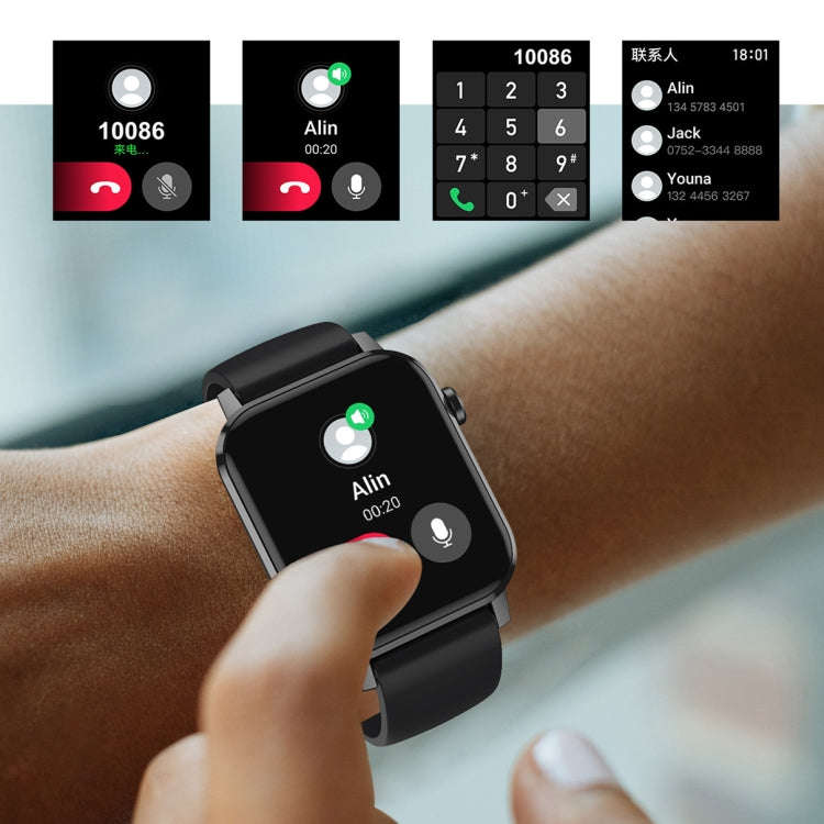 HD6 1.69 inch Multifunctional Heart Rate Monitoring Smart Watch(Black)