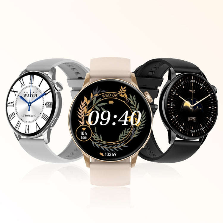 HD1 1.3 Inch AMOLED Screen Smart Watch with NFC Function(Black Steell+Silicone Strap)