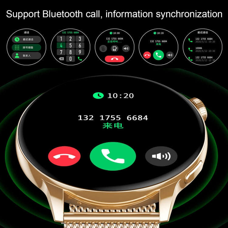 HD1 1.3 Inch AMOLED Screen Smart Watch with NFC Function(Black Steell+Silicone Strap)