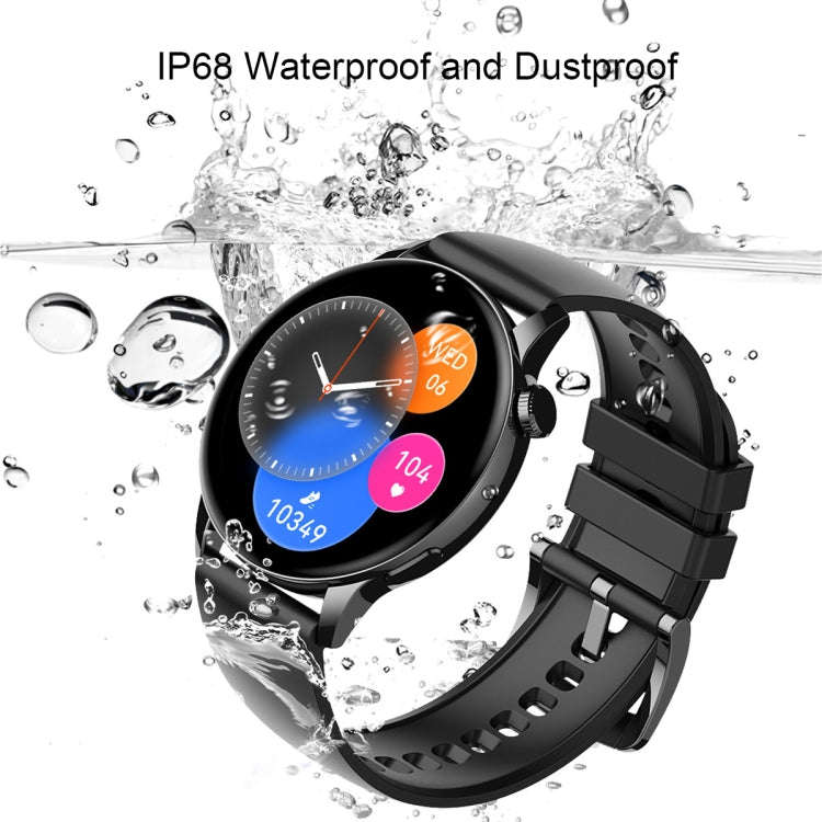 HD1 1.3 Inch AMOLED Screen Smart Watch with NFC Function(Black Steell+Silicone Strap)