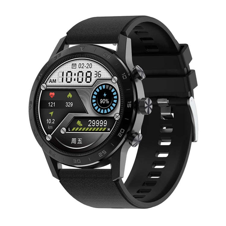 LOANIY DT70 Analog Digital Dual Display Smart Call Watch(Black Silicone)