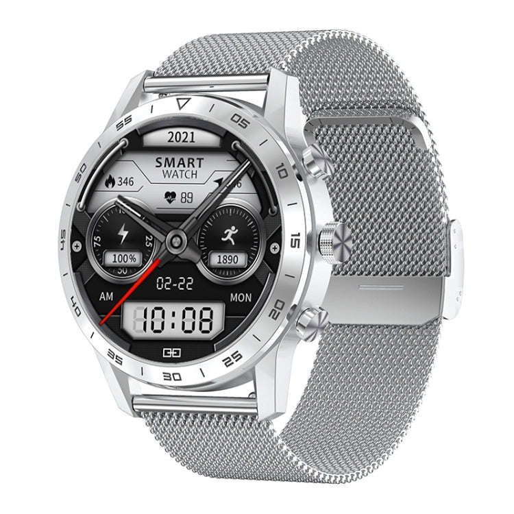 LOANIY DT70 Analog Digital Dual Display Smart Call Watch(Silver Steel)