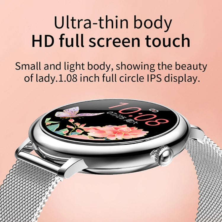 LOANIY CF80 1.08 Inch Heart Rate Monitoring Smart Bluetooth Watch, Color: Silver Steel