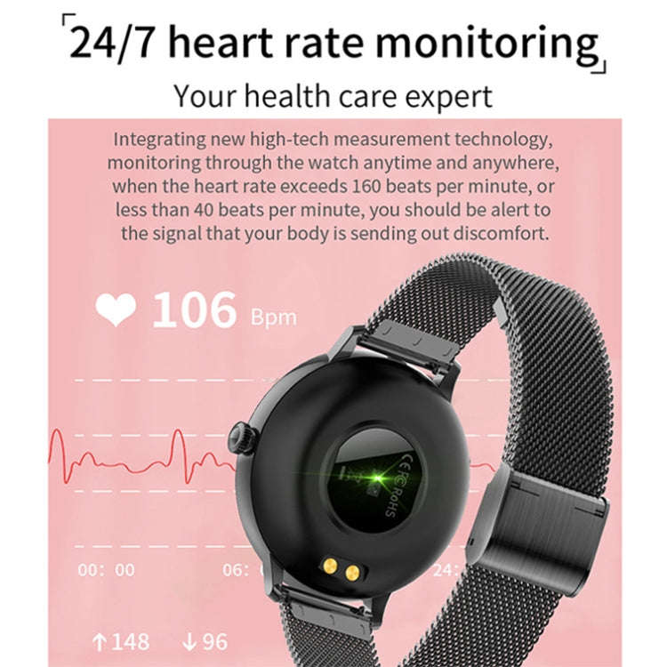 LOANIY CF80 1.08 Inch Heart Rate Monitoring Smart Bluetooth Watch, Color: Silver Steel